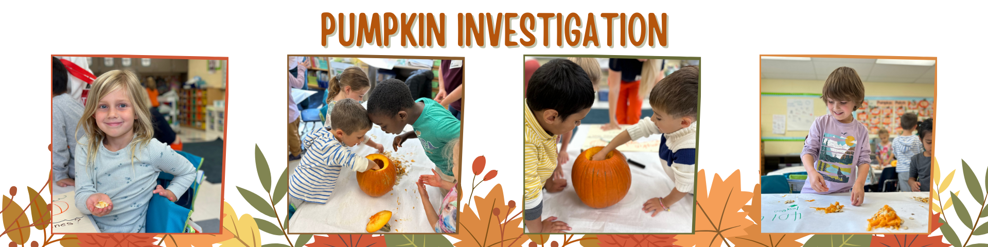 students completing the pumpkin ingestigation